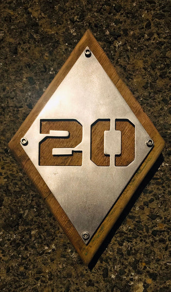 Twenty diamond on wood diamond backing (Made from scaffolding) looks great even in low light!