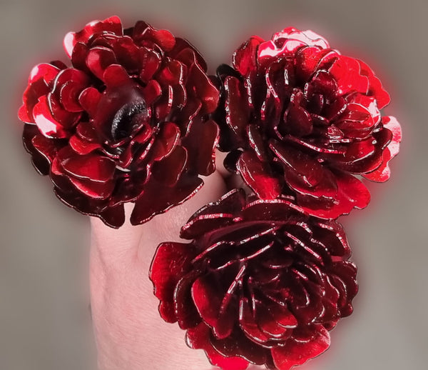 Stunning Candy Red Metal Flower