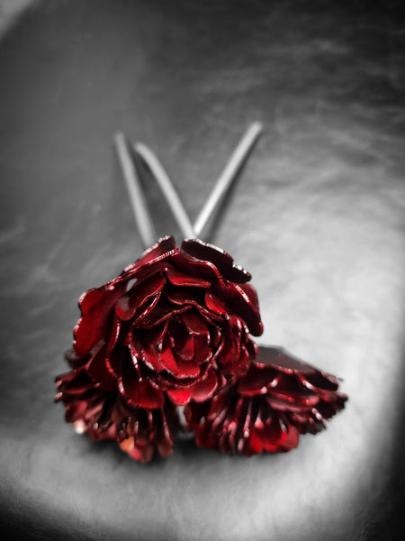 Stunning Candy Red Metal Flower