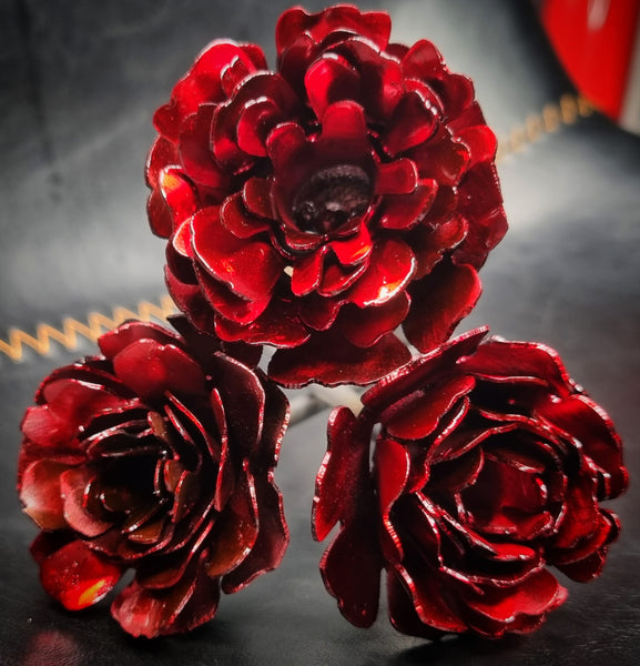 Stunning Candy Red Metal Flower