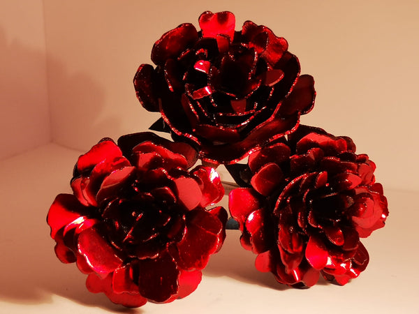 Stunning Candy Red Metal Flower