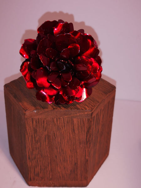 Stunning Candy Red Metal Flower