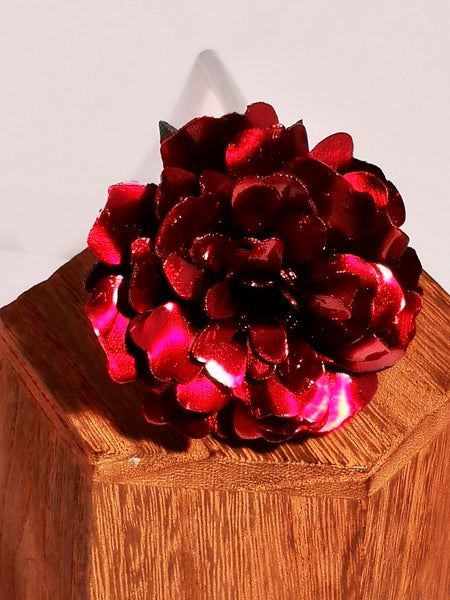 Stunning Candy Red Metal Flower