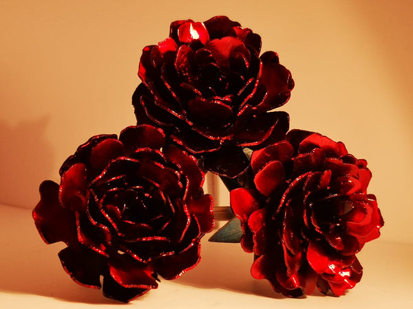 Stunning Candy Red Metal Flower