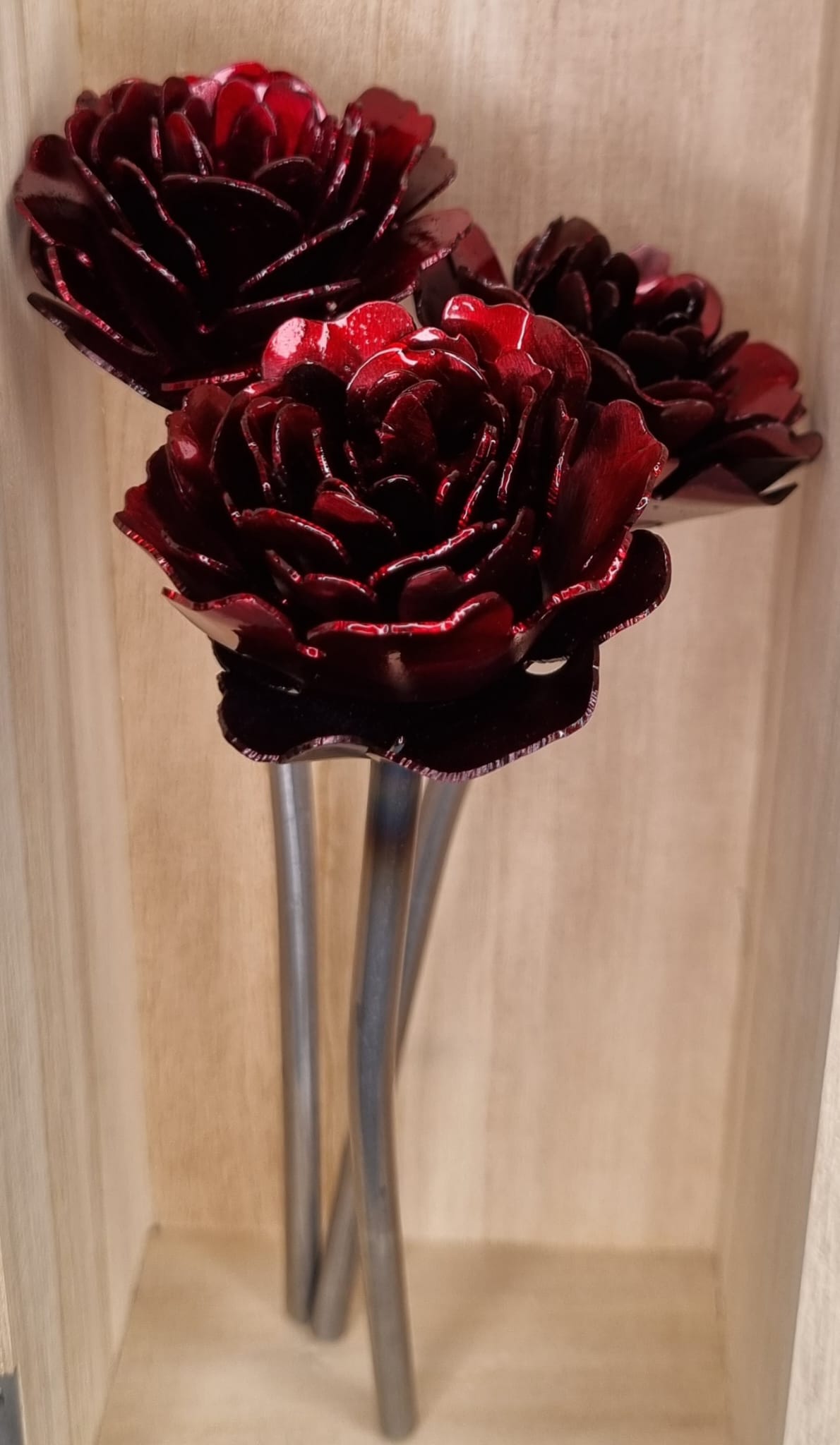 Stunning Candy Red Metal Flower