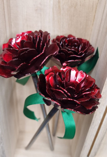 Stunning Candy Red Metal Flower