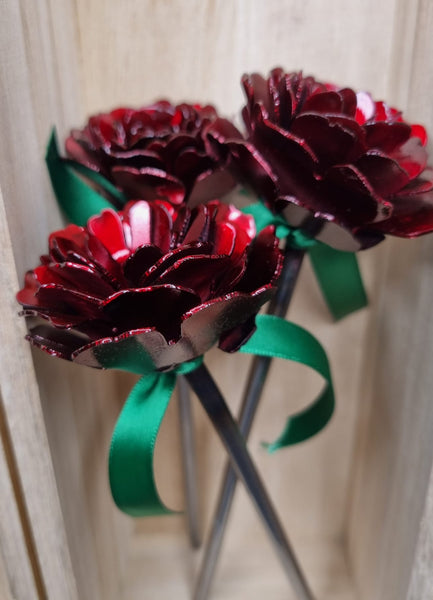 Stunning Candy Red Metal Flower